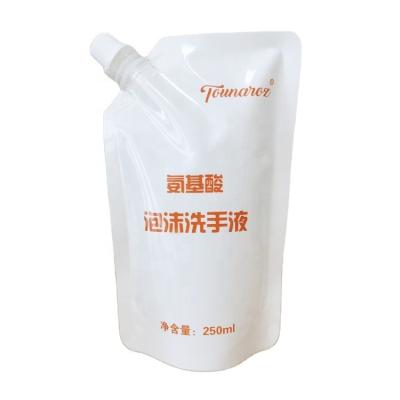 China OEM Customized Stand Up Plastic Fluid Soap Packaging Pouch Standing Liquid Detergents Spout Bags for sale