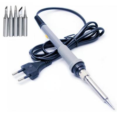 China Low price 60W gray replaceable pen handle pencil grip soldering iron repair table electric iron head soldering iron send 5 tips soldering EU for sale