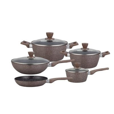 China Non viable factory direct sale stick pan and wholesale aluminum stock pot sets cookware for sale