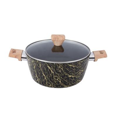 China New Customized Color Sustainable 24 cm Aluminum Cooking Soup Pots Pot Set Nonstick Cookware for sale