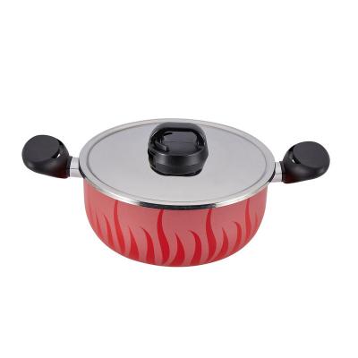 China Sustainable Tornado Aluminum Nonstick Pot 22 Cm Cooking Pot Set Nonstick Cookware for sale