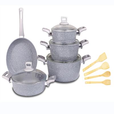 China Sustainable Factory Customized Wholesale New Style Cooking Pot Set Nonstick Cookware for sale