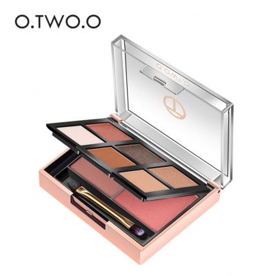 China O.TWO.O Waterproof Makeup Palette Matte 6 Color Pearl Eyeshadow + 2 Color Blush Sunset Beauty Palette for sale