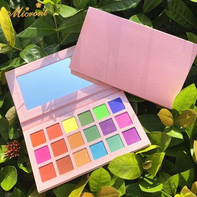 China Waterproof 18 Colors Blue Cardboard Pressed Multichrome Eye Shdow Glitter Pigment Makeup Palletes Eyeshadow Palette for sale