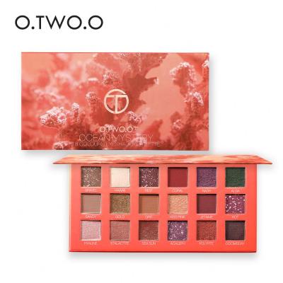 China O.TWO.O 18 Color Ocean Mystery Eyeshadow Matte Pearlescent Makeup Case Professional Waterproof Eyeshadow Palette for sale