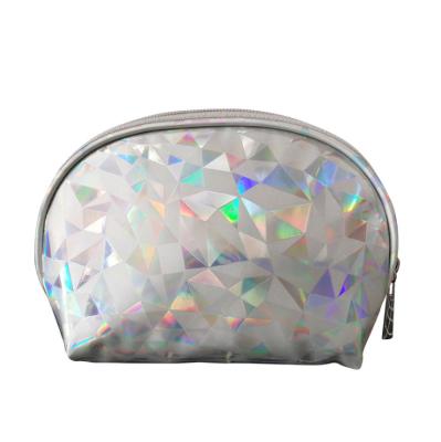 China NATIONAL Geometric Laser Shell Filter Frames Makeup Case Cosmetic Toiletry Pouch for sale