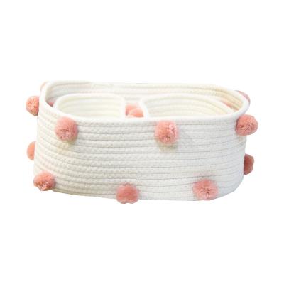 China High Quality Decorative Cute Viable Weave Bowl Cotton Rope Storage Desktop Basket For Child for sale