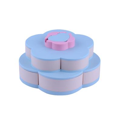 China Rotating Storage Tray Modern Snack Candy Box Separate Dish Petal Petal Storage Dried Fruit Dish Snacks for sale