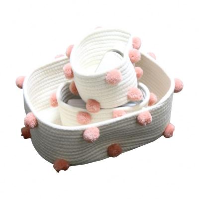 China Sustainable Chinese Manufacturer For Sale Desktop Woven Small Rope Storage Baskets for sale