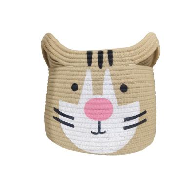 China Baby Kids Toy Gift Laundry Basket With Handmade Foldable Foldable Handles Woven Extra Large Storage Baskets Cotton Rope Basket for sale