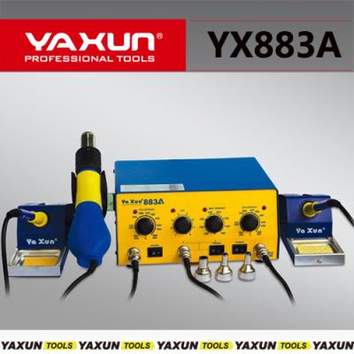 China Temperature adjustable yaxun 883A rework station, 2 hot soldering iron and 1 air gun rework soldeirng stations for sale