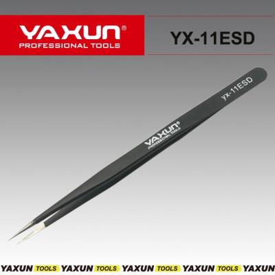 China High Quality Mobile Stainless Steel YAXUN 11 ESD Electronic Tweezers Tweezer Repair Tool for sale