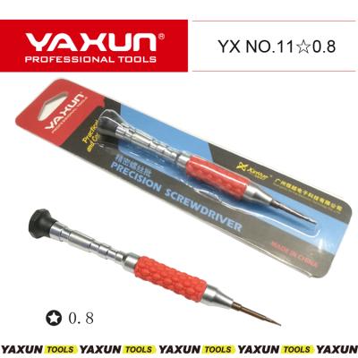 China Aluminum Alloy New YAXUN NO.11 Pentalobe 0.8 Precision Screwdriver For iPhone 7 6s 5s 5c 5 4s 4 0.8mm Bottom Five Star Screws Opening Repair Tools for sale