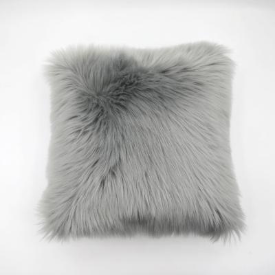 China Sustainable Faux Fur Pillow Cover Decorative Fluffy Tile Fuzzy Pillow Case Cushion Cover Mongolian Soft for Bedroom and Couch for sale