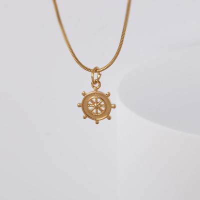 China Vintage Fashion 18K Gold Plated Sailor Pendant Necklace For Sea Women Girl Gift Birthday Mother's Day Jewelry for sale