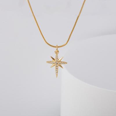 China Vintage Fashion 18K Gold Plated Star Pendant Necklace For Love Sea Women Girl Gift Birthday Mother's Day Jewelry for sale