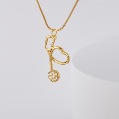 China Vintage Fashion 18K Gold Plated Heart Pendant Necklace For Love Sea Women Girl Gift Birthday Mother's Day Jewelry for sale