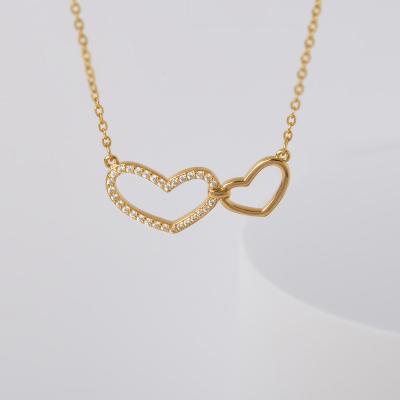 China Vintage Fashion 18K Gold Plated Heart Pendant Necklace For Love Sea Women Girl Gift Birthday Mother's Day Jewelry for sale