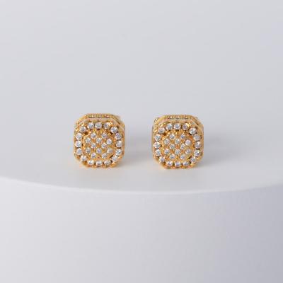 China TRENDY Tasty Square Stud Earrings With Zircon Designs Jewelery Patterns Saudi For Wife Girl Gift Birthday Wedding for sale