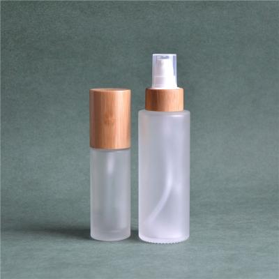 China Cosmetic Packaging 100ml Compostable Gel Glass Jar With Bamboo Wooden Lid Customized Made for sale