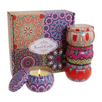 China 100% Scented Candle Home Decor Soy Wax Candle Scented Candle Gift Set Travel Portable Tin Scented Candle for sale