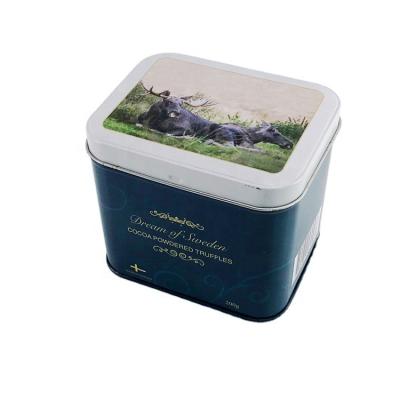 China Rectangular Herbal Tea Food Tin Container Small With Lid for sale