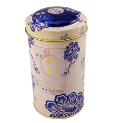 China Packaging Chinese Custom Metal Black Tea Packaging Round Tin Containers Cylinder Tin Box for sale