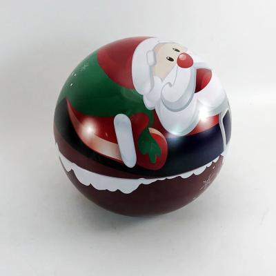 China Wholesale Candy Box Metal Decoration Christmas Gift Box Shape Promotion Ball Packaging Tin for sale