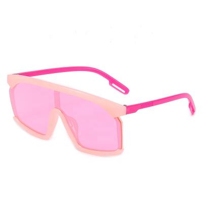 China 2021 New Arrival Fashion Sun Glasses Big Frame Colorful Oversized One-Piece Children's Sunglasses for sale