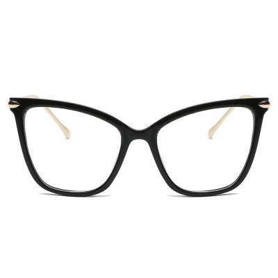 China Optical frame wholesales unisex cat eye shape metal temple uv400 blue lightweight optical frame glasses for sale