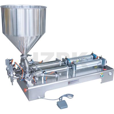 China HZPK Semi-automatic Double Head Food Dough Filling Machine with Single Zone Footrest and Heating Zone Dough Mixing Filling Machine for sale