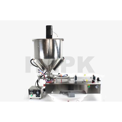 China Semi-automatic Liquid Food China Paste Filling Machine with Heater and Mixer for Salad Oil Honey High Viscosity Fluid 40l for sale