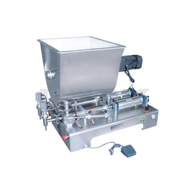 China Semi-automatic Food Butter Paste Stainless Steel Filling Machine With Mixing Tank for sale