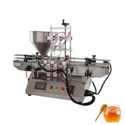 China HZPK Hand Heating Beverage Sanitizer Shower Gel Oil Frying Beverages Automatic Paste Liquid Filling Machine With Conveyor Belt for sale