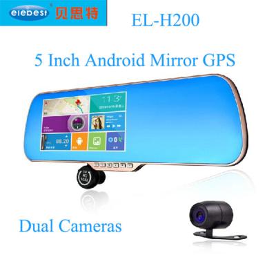 China Blue Glasses Car Camera GPS Recorder Rearview Mirror Car GPS With DVR for sale