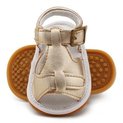 China Reasonable Price PU Bling Bling Baby Sandals Flat Wholesale Leather Shoes for sale