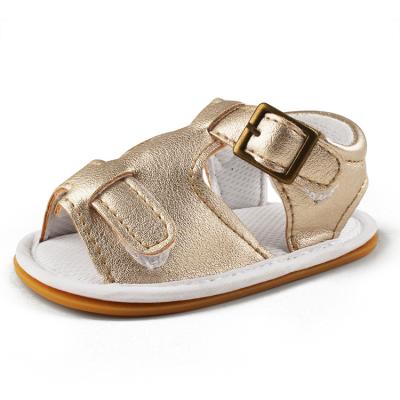 China Hot-selling Baby Sandals Shoes Reasonable Price Kids Flat Shoes PU Leather Trim Bling Baby Shoes for sale