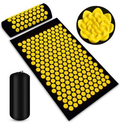 China NECK Lotus Spike Acupressure Mat Shakti Mat and Pillow Massage Cushion Body Back and Muscle Tension Decreased by Replacement for sale