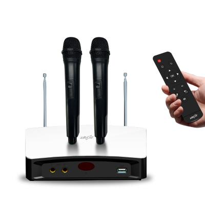 China Mini Portable All-in-One Display Two KTV WIF Wireless Microphone To Receiver Audio Karaoke for sale