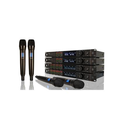 Chine Factory 4 Channel Handheld Microphone UHF Wireless Microphone Karaoke KTV with Four Handhelds/Headsets à vendre