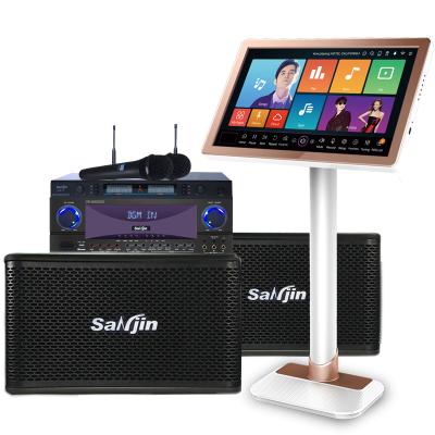 Cina 2020 Mixer+wireless Mic+power karaoke player machine KTV edition system power amplifier and professional speaker wireless microphone in vendita