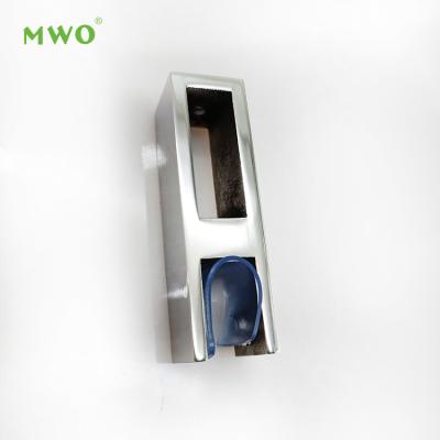 China Square Pipe Rail Wall Fixing Clip Stainless Steel Material 30*10 Mm Glass Door Tube Connector For Square Tube for sale