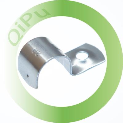 China General Industry Made In China Zinc Plated Stamping Parts Galvanization 20mm Half Saddle Clamp Additional Edge Protection For Conduit Mounting for sale