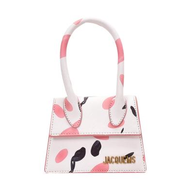 China Simple Messenger Women's Mini Cow Printhandbags Back To Printing Trendy Leaf Pattern Cow Fashion Shoulder Bag for sale