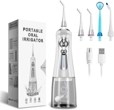 China IPX7 Waterproof Water Flosser Dental Irrigator With 6 Modes Portable Oral Irrigator 320ml Tooth Cleaning for sale