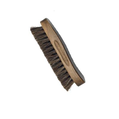 China Wavy Wooden Horsehair Shoe Wood Brush Softly Stiffen Dusting Cleaning Brush for sale