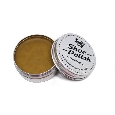 China Hotel Mini Metal Shoe Polish Tin 8*2.5*2.3cm Wholesale Shoe Polish Sponge for sale