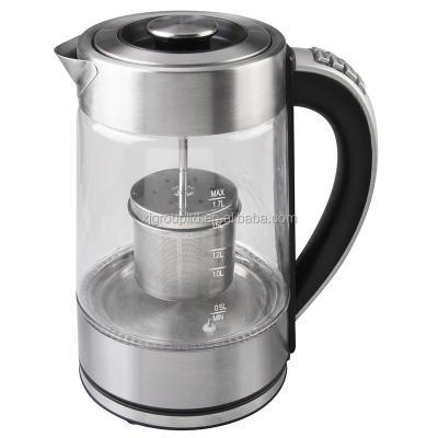 China 360 Degree Base 1.7L 12846B Rotation Temperature Control Electric Tea Kettle with Overheat and Anti-Dry Protection for sale