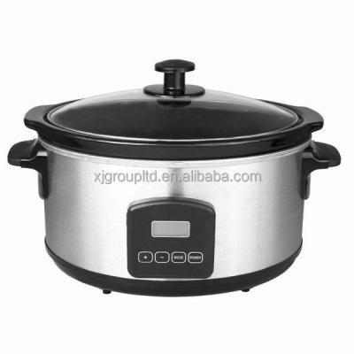 China Mechanical Digital Timer Control 5.5L Stainless Steel Slow Cooker for sale