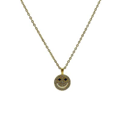 China TRENDY Smile Face Stainless Steel Necklace For Women for sale